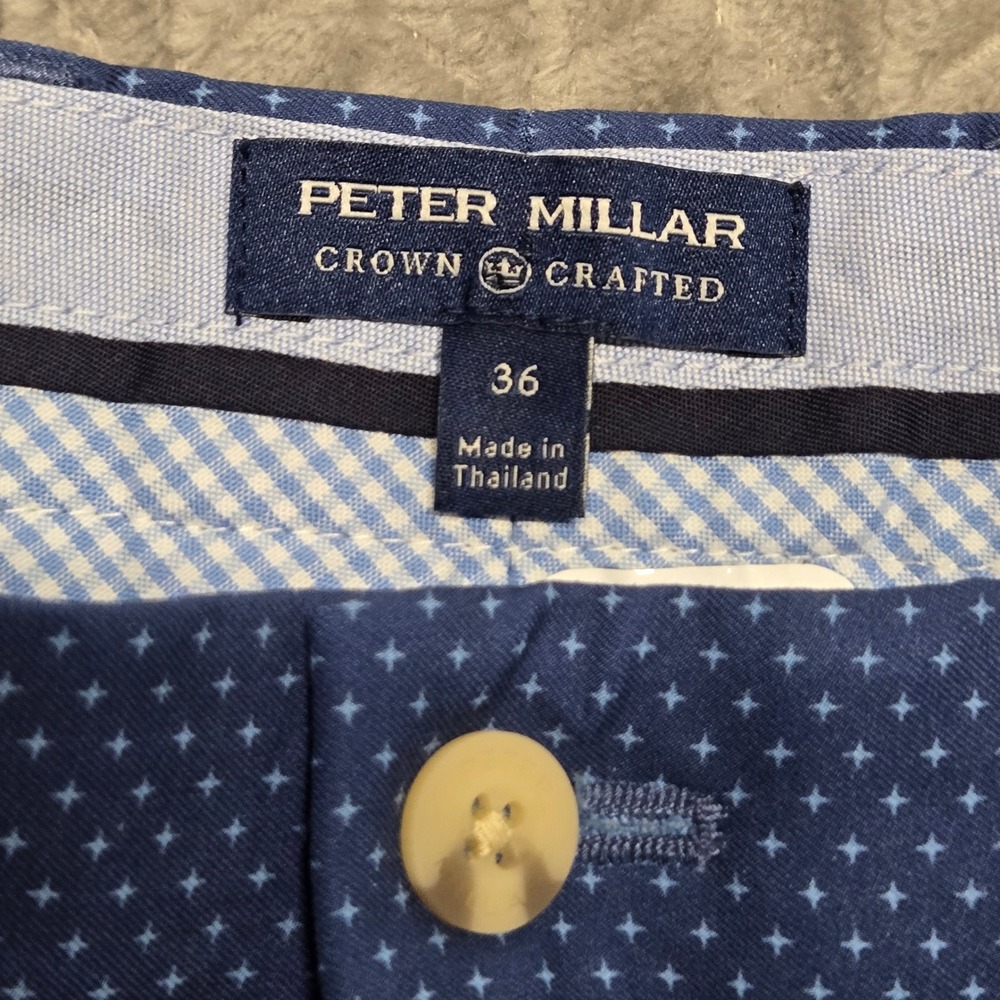 Peter Millar Crown Crafted Mens 36 Blue Stealth Star Performance‎ Golf Shorts - Picture 2 of 9